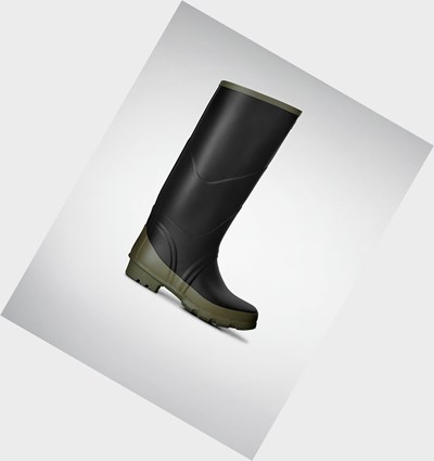 Botas de Agua Hunter Argyll Bullseye Full Knee Mujer Negras | 851ZEXVBL