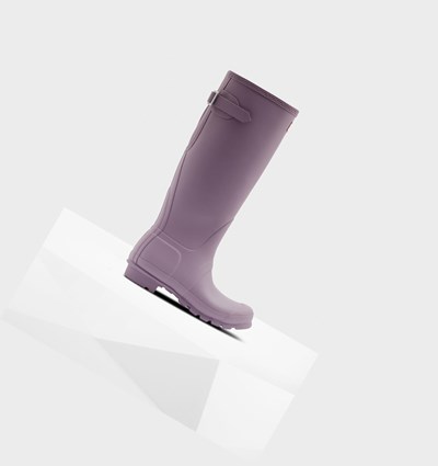 Botas de Agua Hunter Original Back Adjustable Mujer Moradas | 187LCGEUR