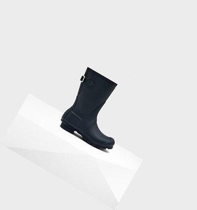 Botas de Agua Hunter Original Back Adjustable Mujer Azul Marino | 204NCOBJS