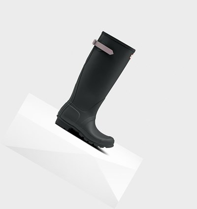 Botas de Agua Hunter Original Back Adjustable Mujer Verde Moradas | 503RKFENS