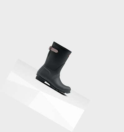 Botas de Agua Hunter Original Back Adjustable Mujer Verde Moradas | 952YLAKGO