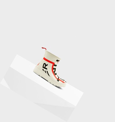 Botas de Agua Hunter Original Corta Exploded Logo Rain Mujer Blancas | 157LJBPUO