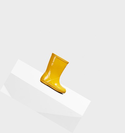 Botas de Agua Hunter Original First Classic Gloss Niños Amarillo | 183IWBLMV