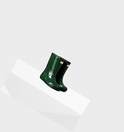 Botas de Agua Hunter Original First Classic Gloss Niños Verde | 309TGCSNQ