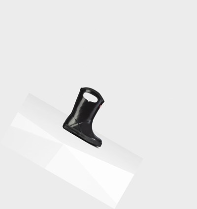 Botas de Agua Hunter Original First Classic Grab Handle Gloss Niños Negras | 495YCVSMJ