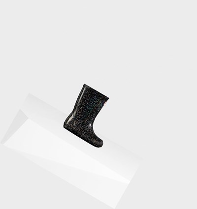 Botas de Agua Hunter Original First Giant Glitter Niños Negras | 762ASQRVO