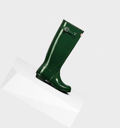 Botas de Agua Hunter Original Gloss Mujer Verde | 307GRIMLX