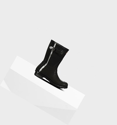 Botas de Agua Hunter Original Gloss Mujer Negras | 937GPJWML