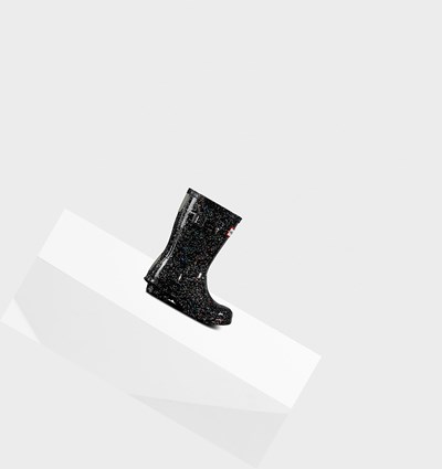 Botas de Agua Hunter Original Little Giant Glitter Niños Negras | 647DKGMSP