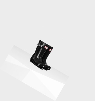 Botas de Agua Hunter Original Little Gloss Niños Negras | 260GOMBJX