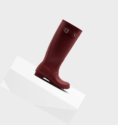 Botas de Agua Hunter Original Mujer Gris Rojas | 170MQCDSB