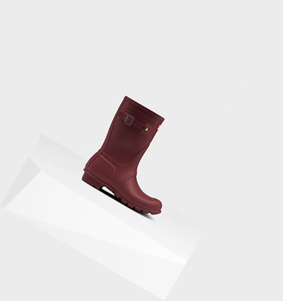 Botas de Agua Hunter Original Mujer Gris Rojas | 607GCTBYI