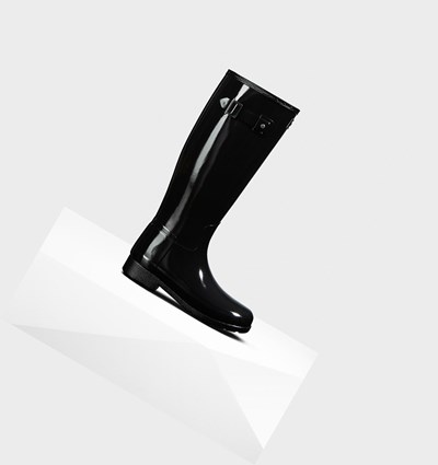 Botas de Agua Hunter Original Refined Gloss Mujer Negras | 612YPUEDV