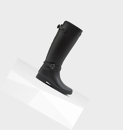 Botas de Agua Hunter Refined Slim Fit Adjustable Mujer Negras | 521EKRHBW