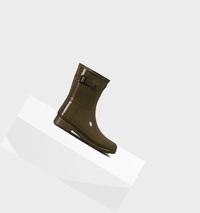 Botas de Agua Hunter Refined Slim Fit Gloss Mujer Verde | 534GNCPSZ