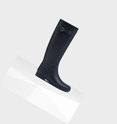 Botas de Agua Hunter Refined Slim Fit Mujer Azul Marino | 842ABFOWK