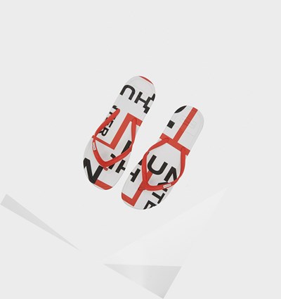 Chanclas Hunter Original Exploded Logo Hombre Rojas | 954KWXDOT