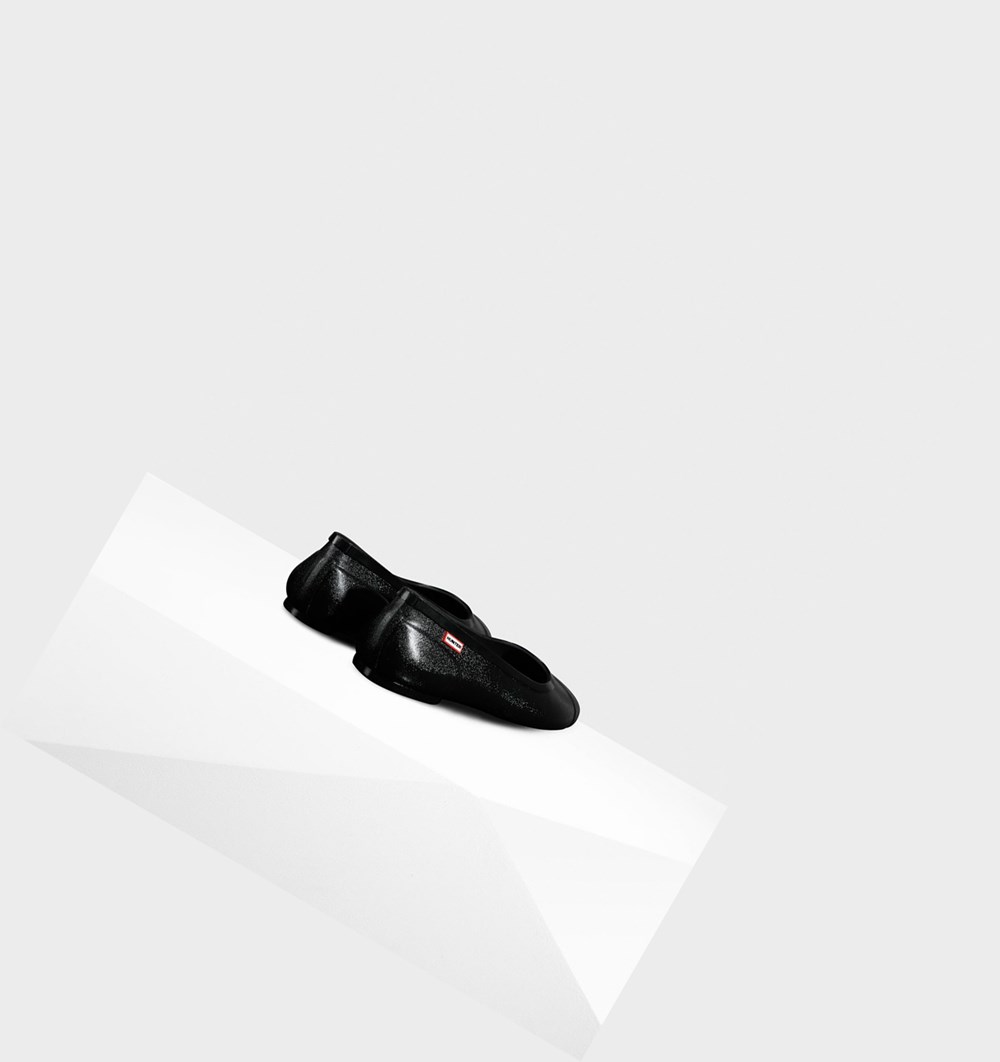 Ballerinas Hunter Original Tour Gloss Flats Mujer Negras | 246KNQGDB