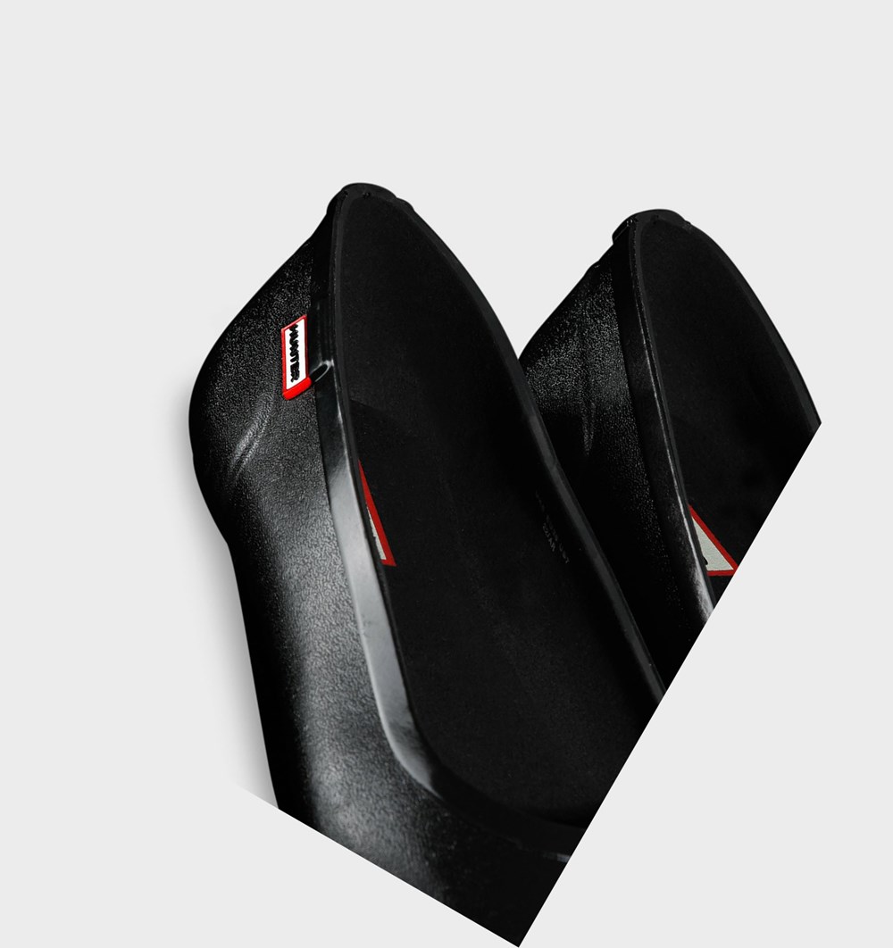 Ballerinas Hunter Original Tour Gloss Flats Mujer Negras | 246KNQGDB