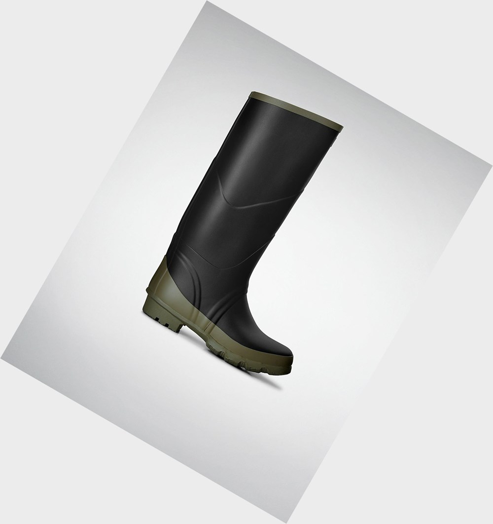 Botas de Agua Hunter Argyll Bullseye Full Knee Mujer Negras | 851ZEXVBL