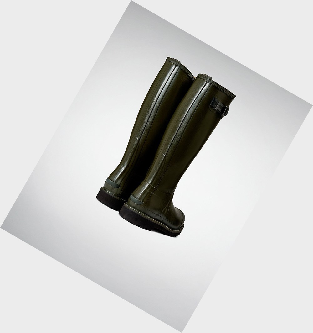 Botas de Agua Hunter Balmoral Poly-Forro Mujer Verde Oliva | 307NPFIQC