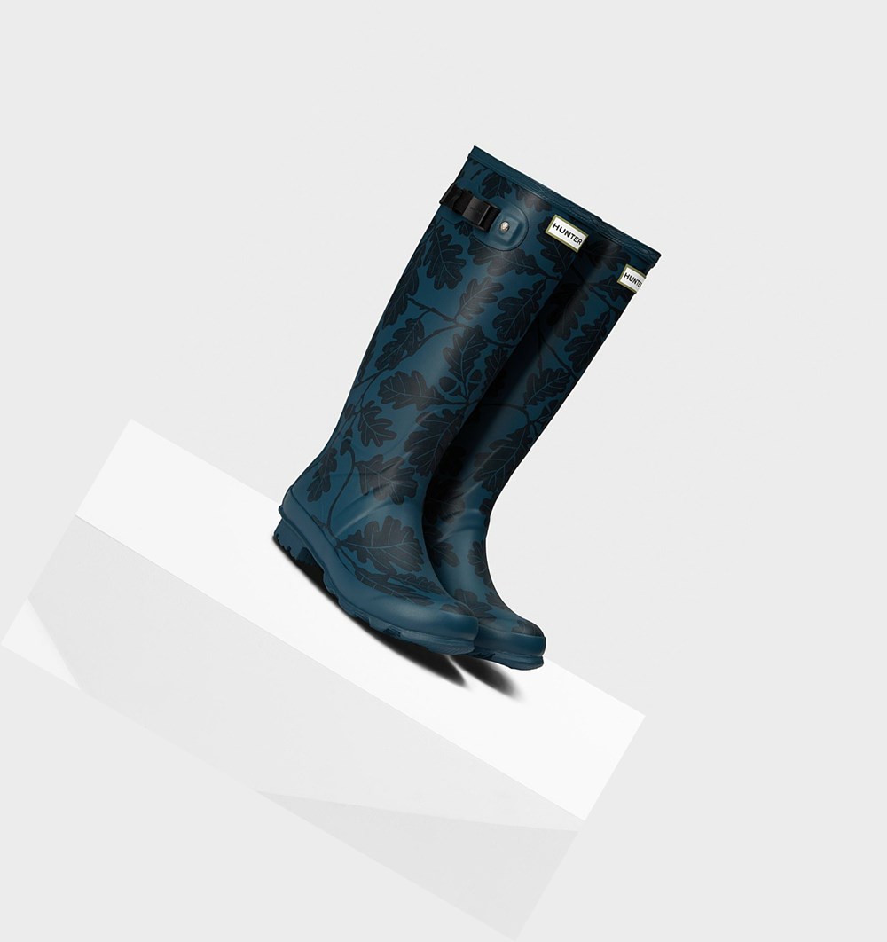 Botas de Agua Hunter National Trust Print Norris Field Mujer Azules | 491TCJNWM