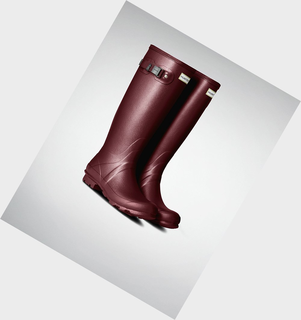 Botas de Agua Hunter Norris Field Neoprene Forro Mujer Moradas Rojas | 013BZQUKH