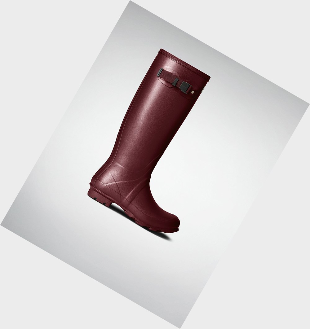 Botas de Agua Hunter Norris Field Neoprene Forro Mujer Moradas Rojas | 013BZQUKH