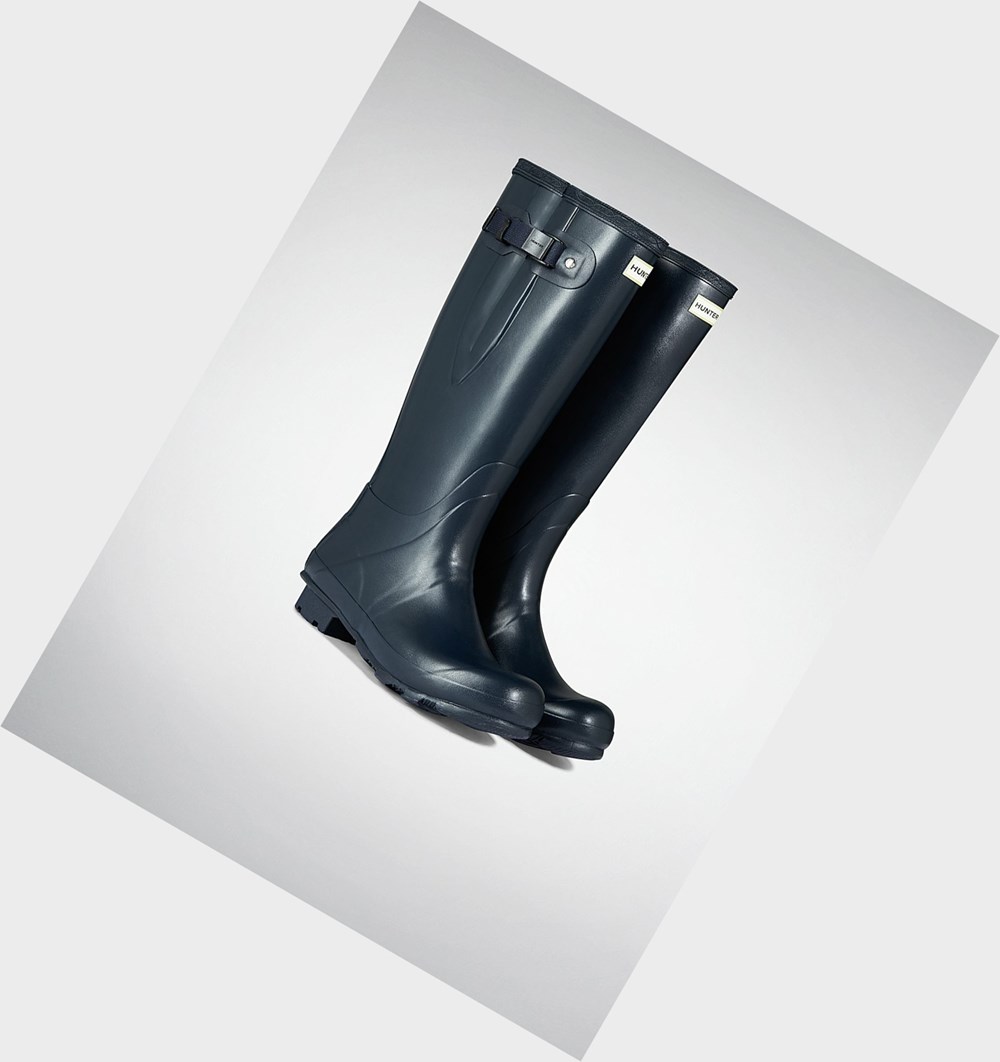 Botas de Agua Hunter Norris Field Side Adjustable Hombre Azul Marino | 236SZWUGO