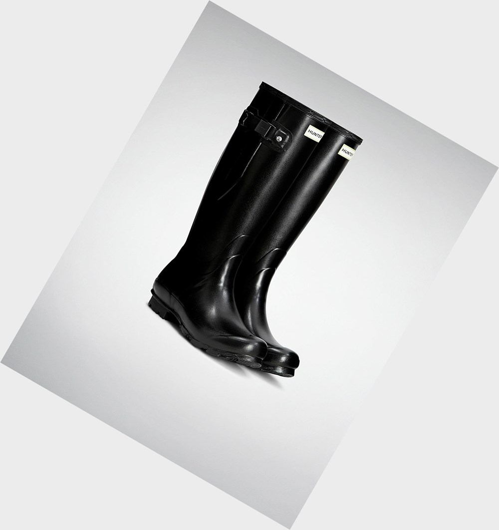 Botas de Agua Hunter Norris Field Side Adjustable Mujer Negras | 572MYJUXP