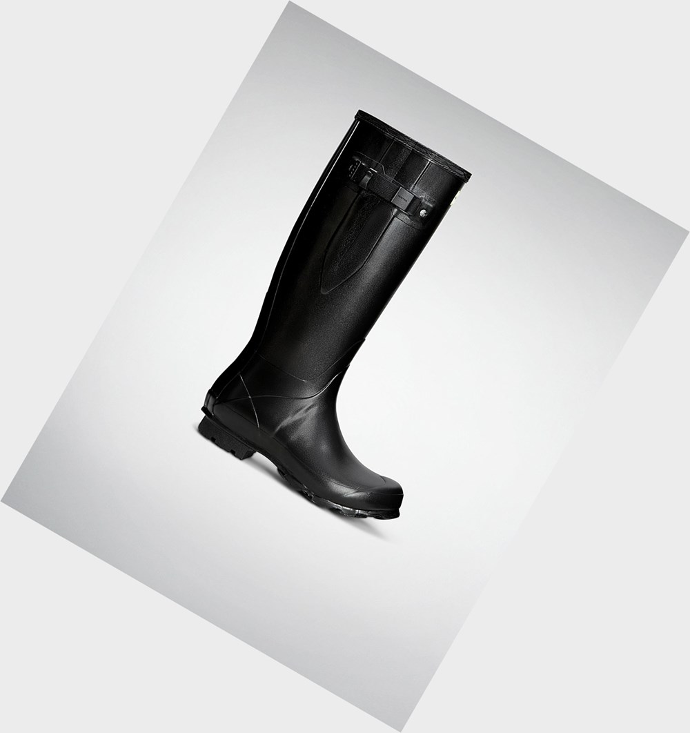 Botas de Agua Hunter Norris Field Side Adjustable Mujer Negras | 572MYJUXP