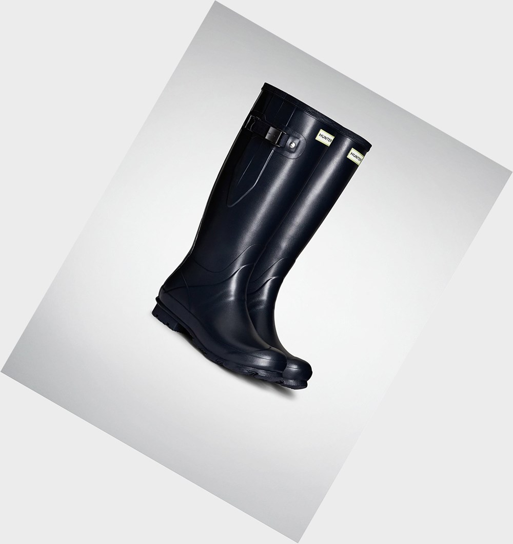 Botas de Agua Hunter Norris Field Side Adjustable Mujer Azul Marino | 860IVKHTU