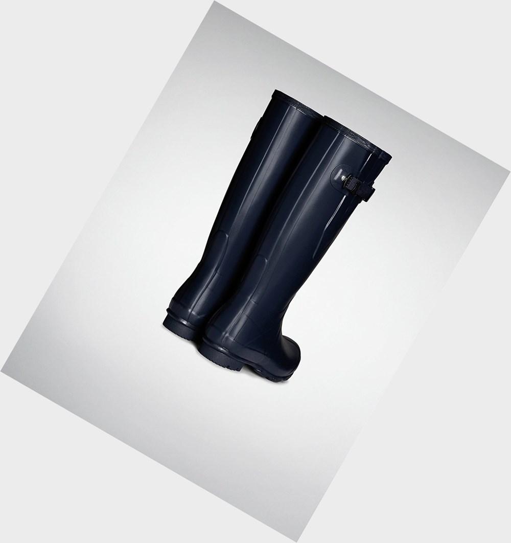 Botas de Agua Hunter Norris Field Side Adjustable Mujer Azul Marino | 860IVKHTU