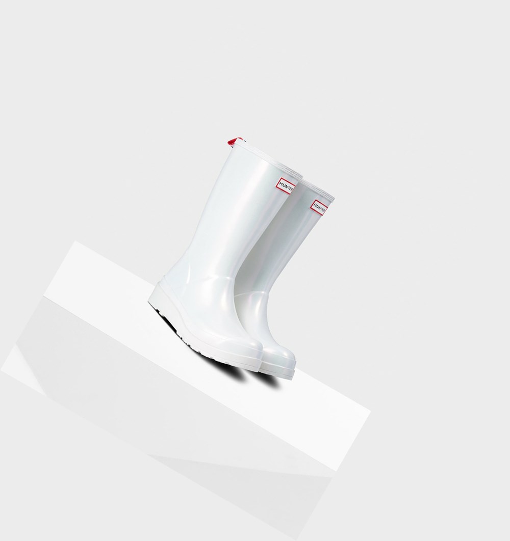 Botas de Agua Hunter Original Altas Nebula Rain Mujer Plateadas | 716NSDZXW