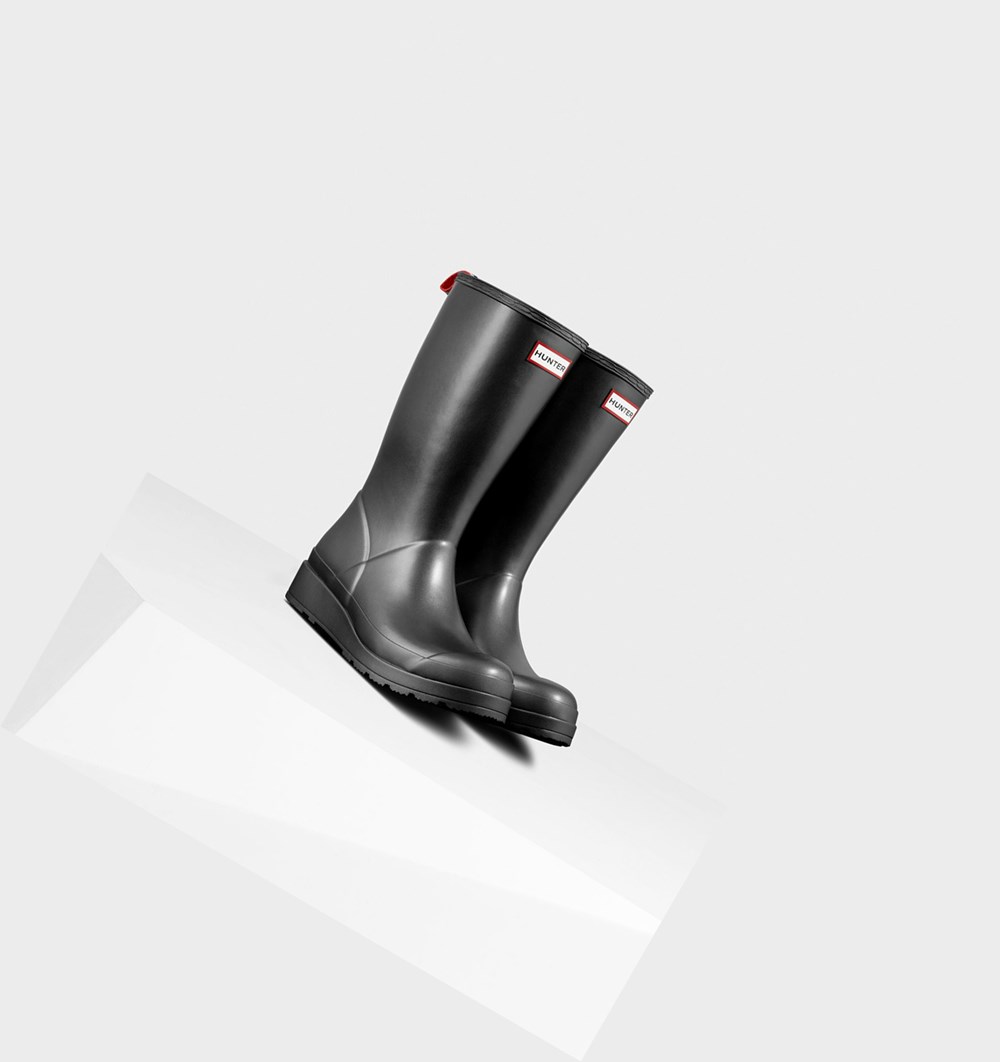Botas de Agua Hunter Original Altas Pearlized Rain Mujer Negras | 129EWQBFA