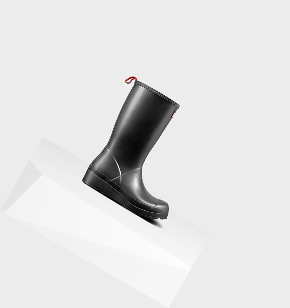 Botas de Agua Hunter Original Altas Pearlized Rain Mujer Negras | 129EWQBFA