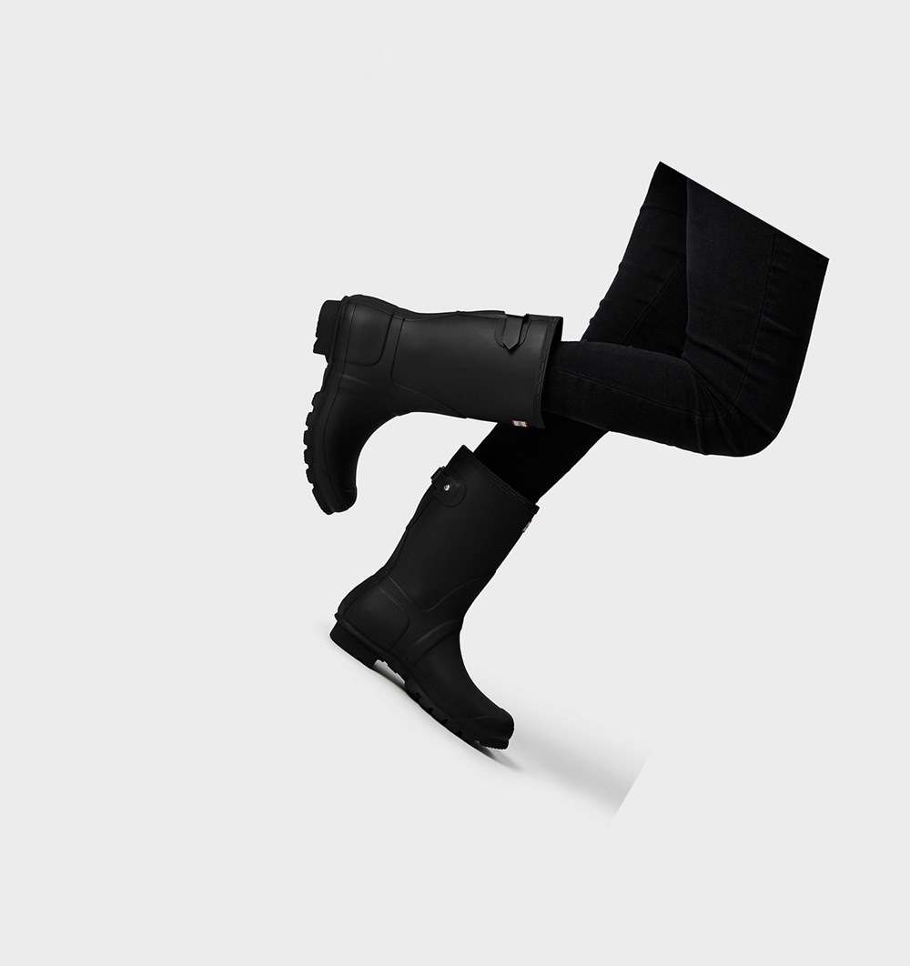 Botas de Agua Hunter Original Back Adjustable Mujer Negras | 106HTGJCZ