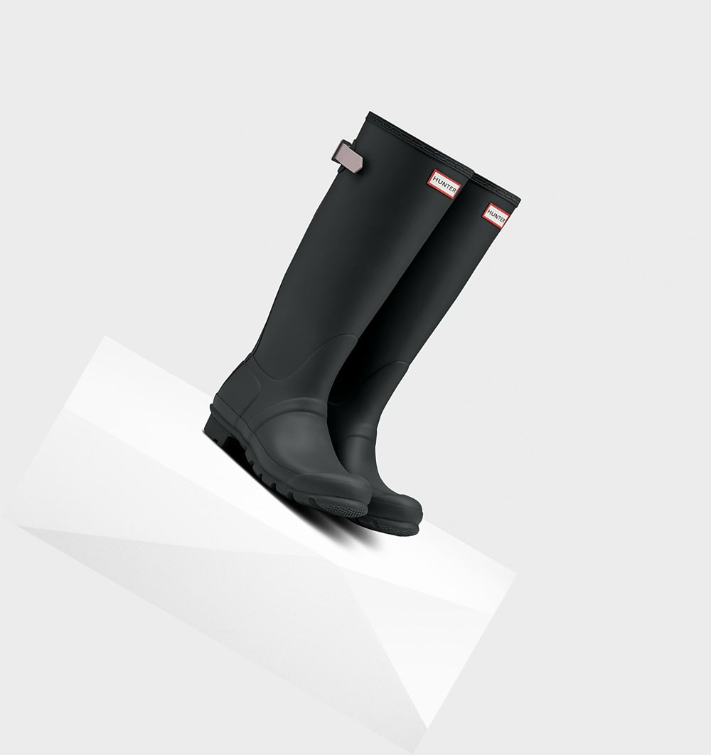 Botas de Agua Hunter Original Back Adjustable Mujer Verde Moradas | 503RKFENS