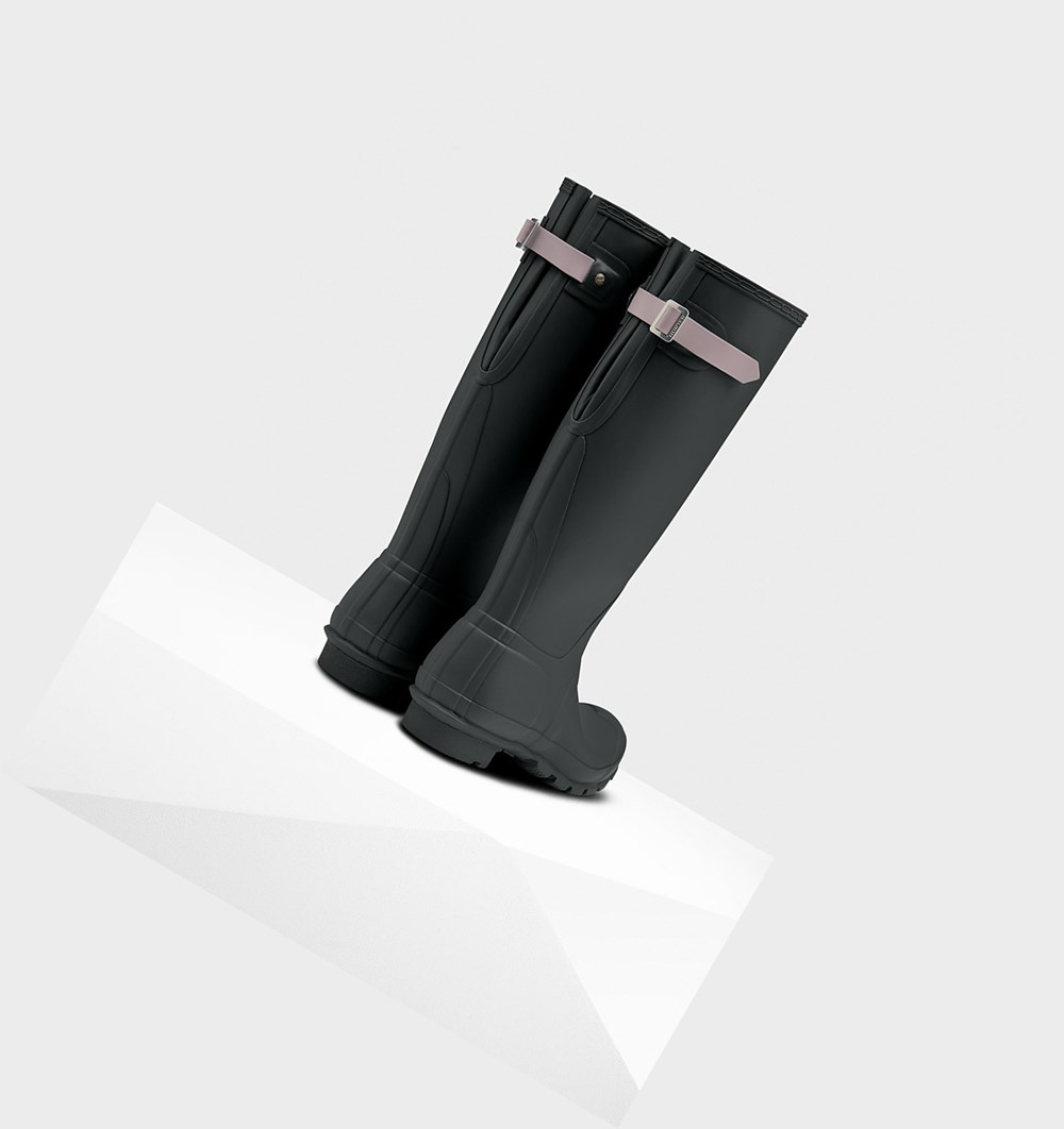 Botas de Agua Hunter Original Back Adjustable Mujer Verde Moradas | 503RKFENS