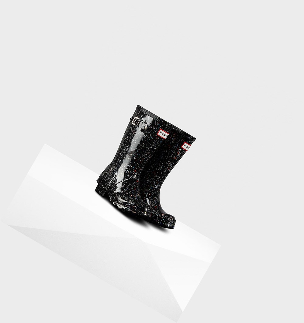 Botas de Agua Hunter Original Big Giant Glitter Niños Negras | 531CTEOGB