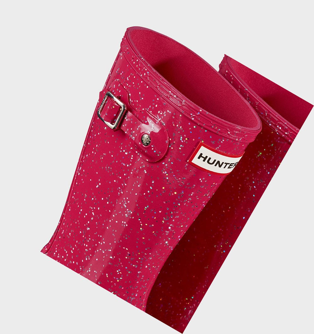 Botas de Agua Hunter Original Big Giant Glitter Niños Rosas | 704CERMXH