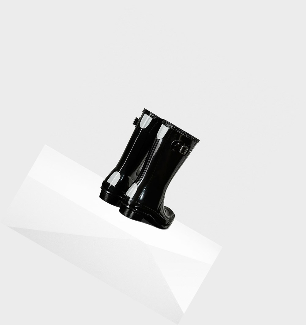 Botas de Agua Hunter Original Big Gloss Niños Negras | 049ZDRPQK