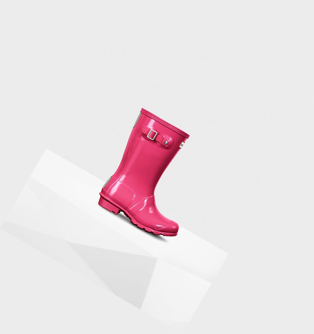 Botas de Agua Hunter Original Big Gloss Niños Rosas Claro | 301JTZXSF