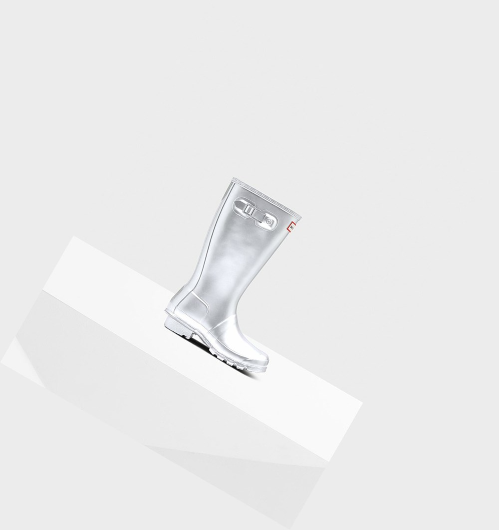 Botas de Agua Hunter Original Big Metallic Niños Plateadas | 913YNMWDE