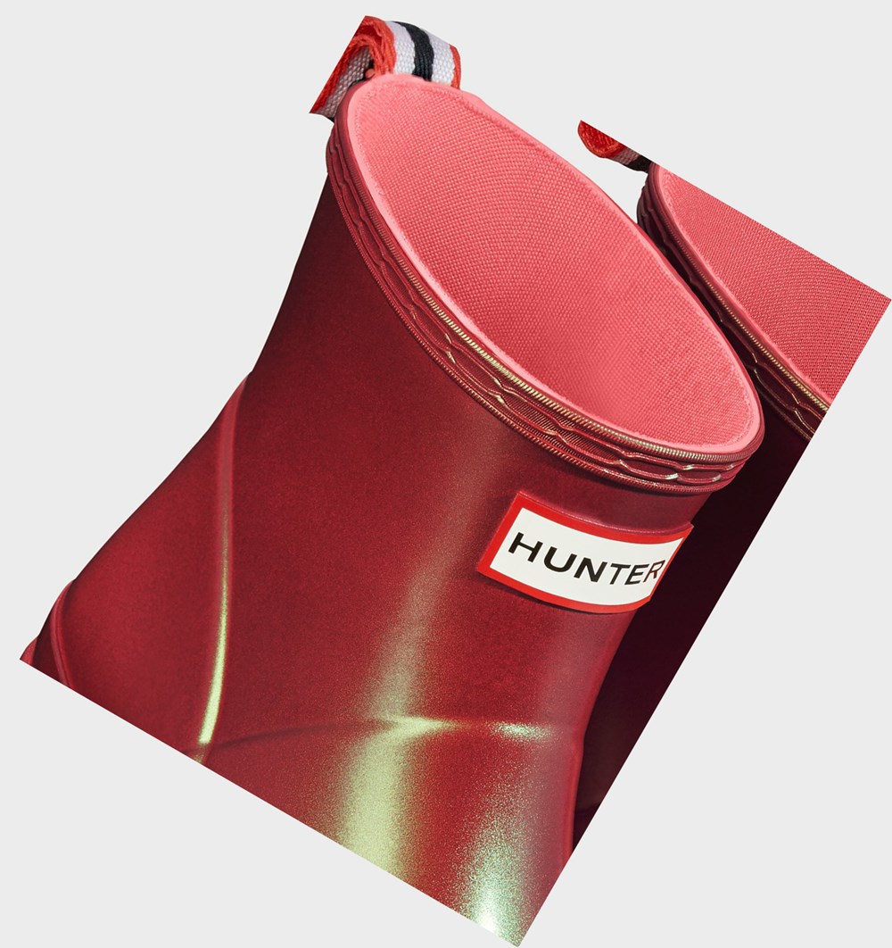 Botas de Agua Hunter Original Corta Nebula Rain Mujer Rosas | 890HPSZAO