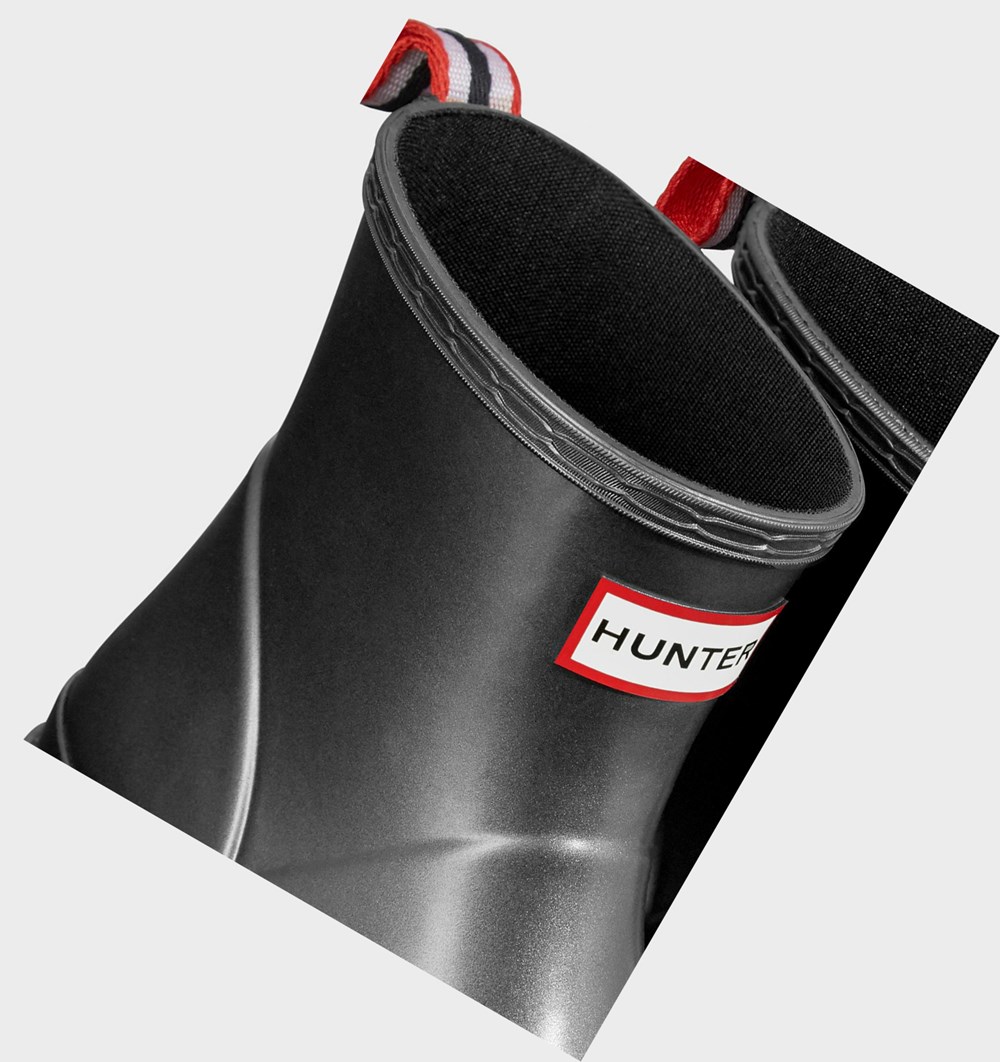 Botas de Agua Hunter Original Corta Pearlized Rain Mujer Negras | 165ICXDKV