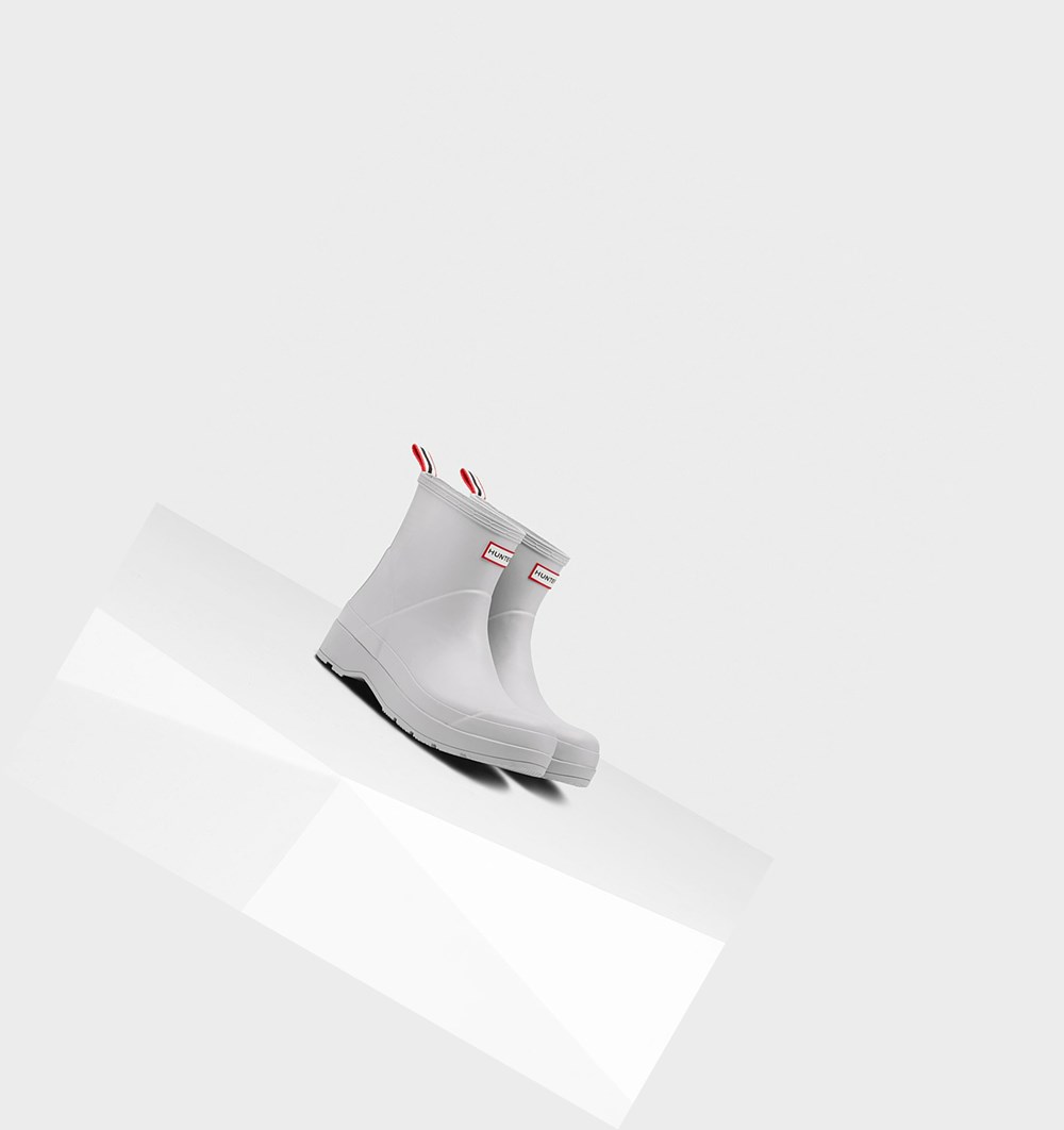 Botas de Agua Hunter Original Corta Rain Hombre Gris | 478YOIFAB