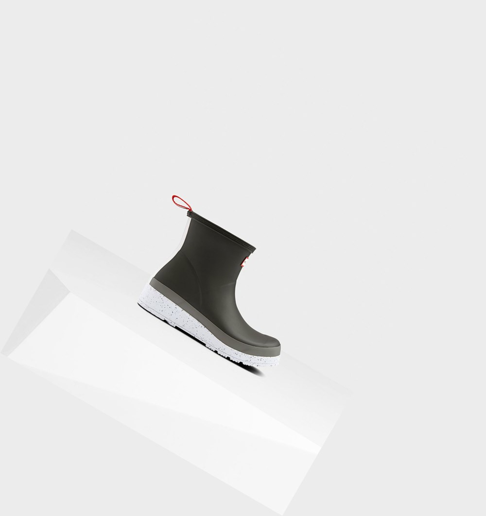 Botas de Agua Hunter Original Corta Speckle Rain Mujer Negras Gris | 491CKLZGJ