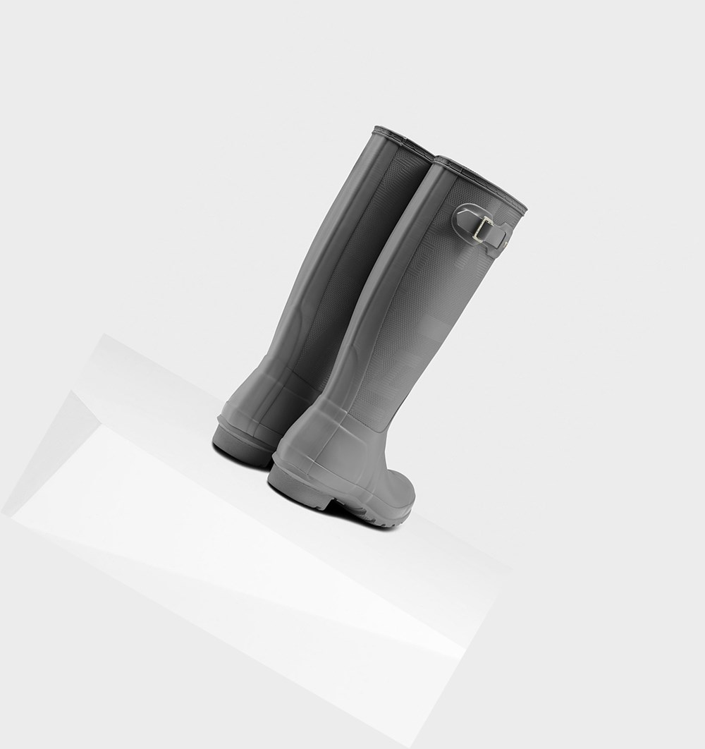 Botas de Agua Hunter Original Exploded Logo Texture Mujer Gris | 574AVJTGS