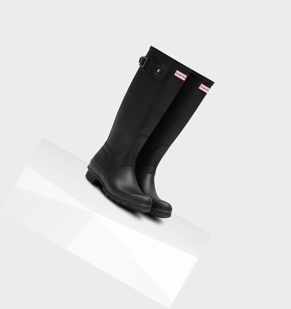 Botas de Agua Hunter Original Exploded Logo Texture Mujer Negras | 783LWCOUN